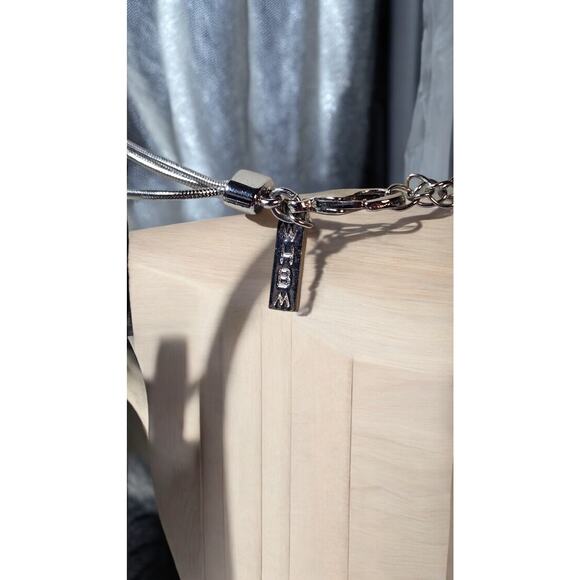 Vintage White House Black Market Silver Tone Geometric Beads 3 Strand Necklace - Picture 5 of 5